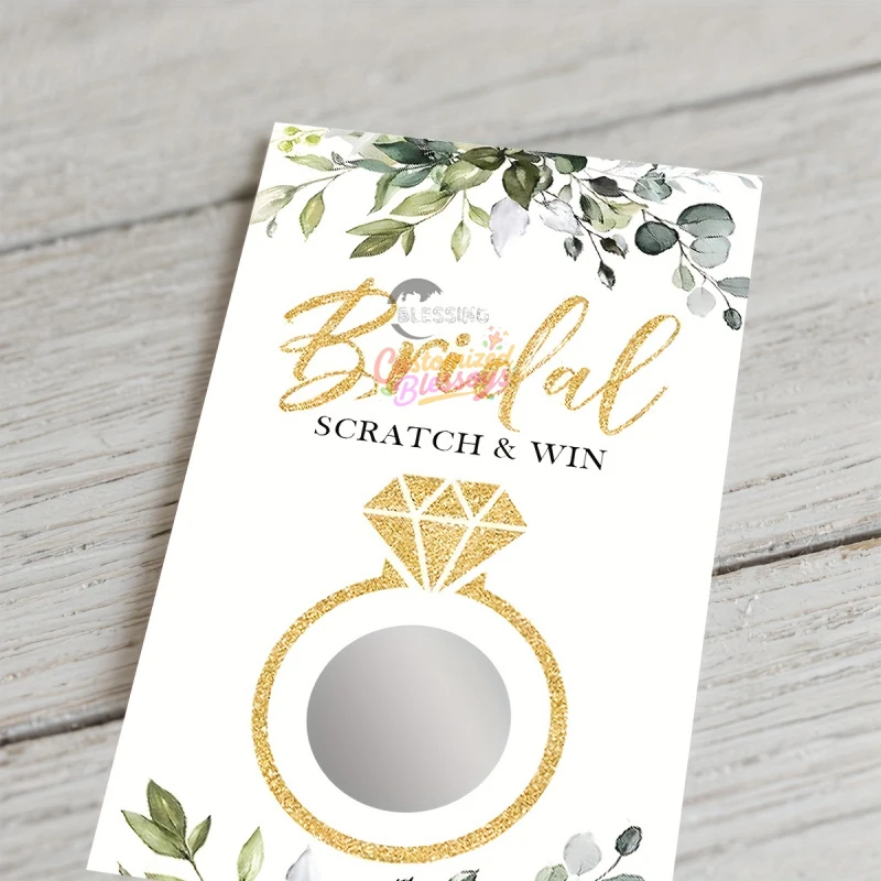 Custom Mystery Theme Scratch Off Lottery Cards  with Protective Scratch Film, Personalized Scratch Tickets for Bridal Shower view 6