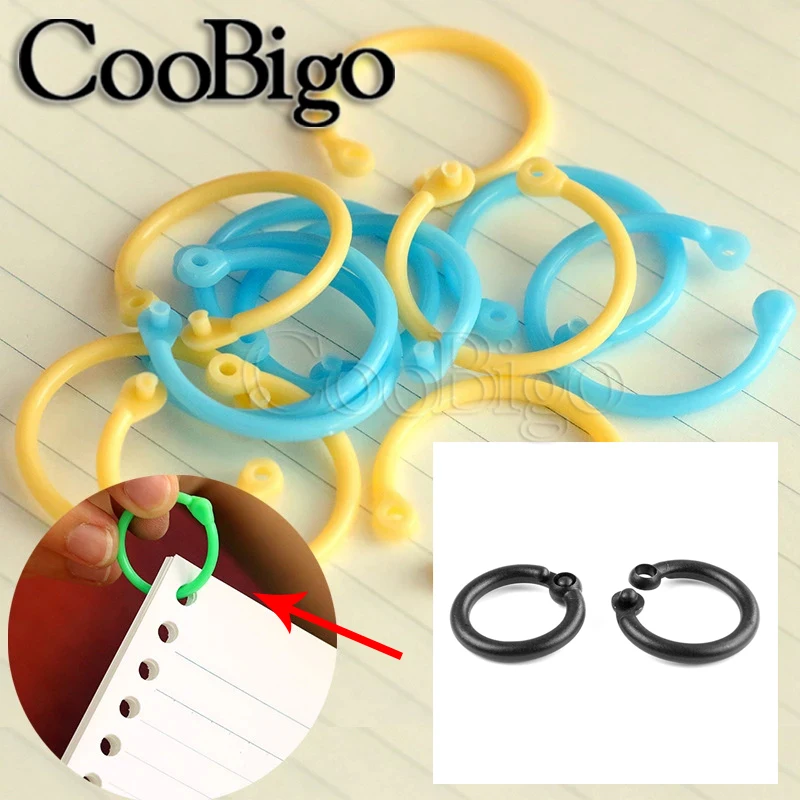 20Pcs Loose Leaf Binder O Rings Office Binding Loops Albums Notebook Tags DIY Stationery Scrapbooks Keychain Supplies Plastic