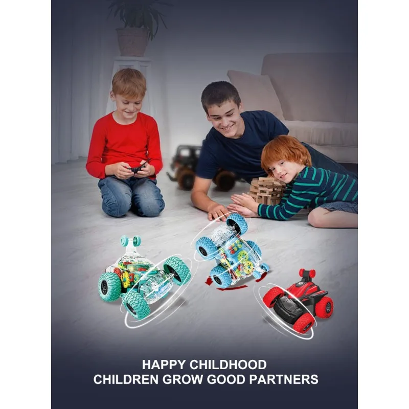 Modèle de voiture électrique télécommandé créatif, 6 types, jouet rotatif à 360 degrés, camion à benne basculante avec lumière clignotante, jouet cadeau pour enfant