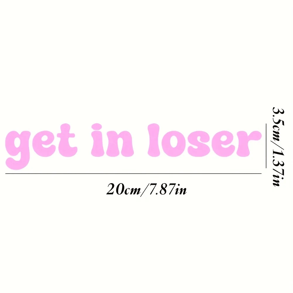 Get in Loser Vinyl Decal Sticker - Humorous Text for Car Interior, Laptop, Water Bottle - Durable, Weather-Resistant