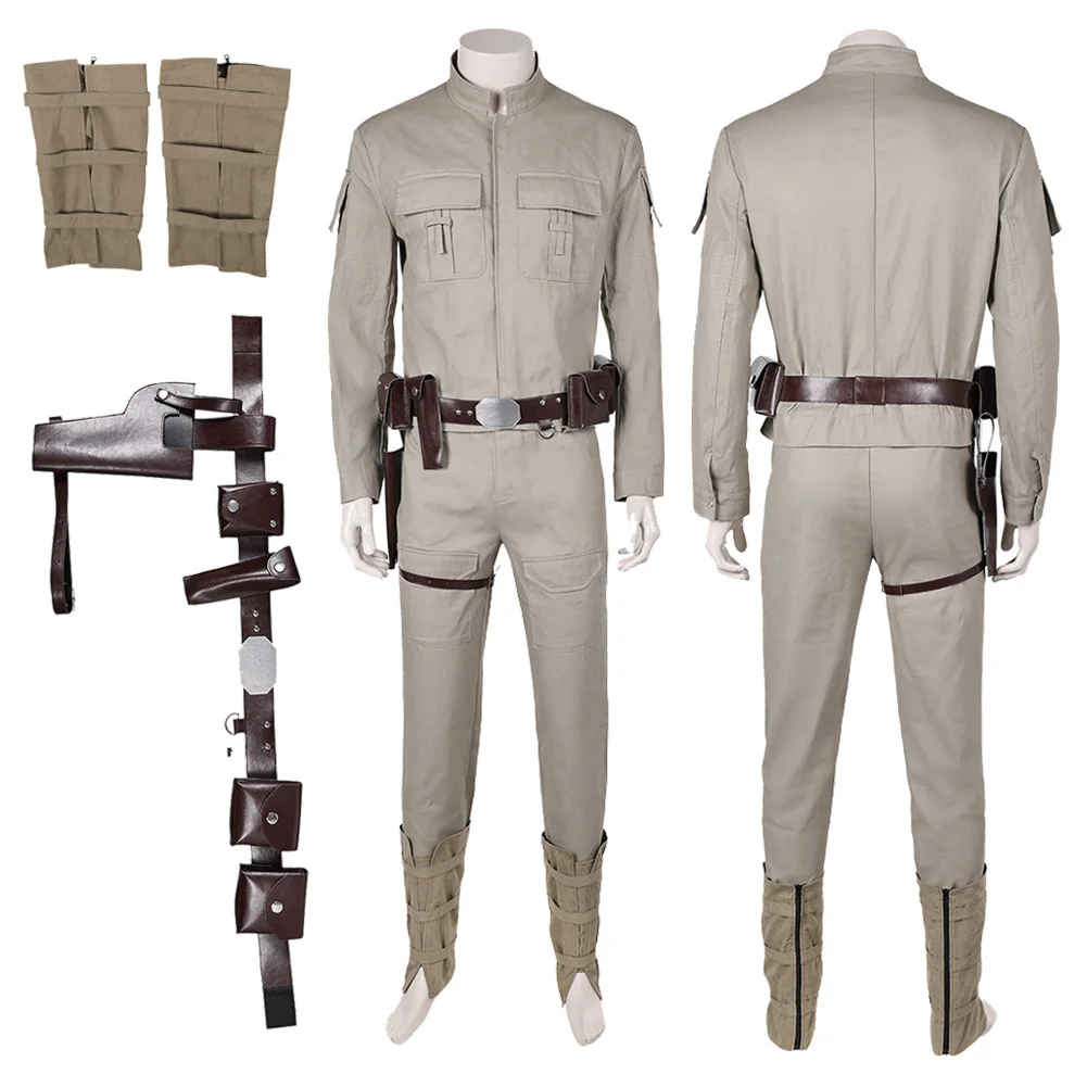 Luke Cosplay Fantasy Khaki Uniform Movie Space Battle 5 Costume Disguise Adult Men Cosplay Roleplay Fantasia Outfits Male