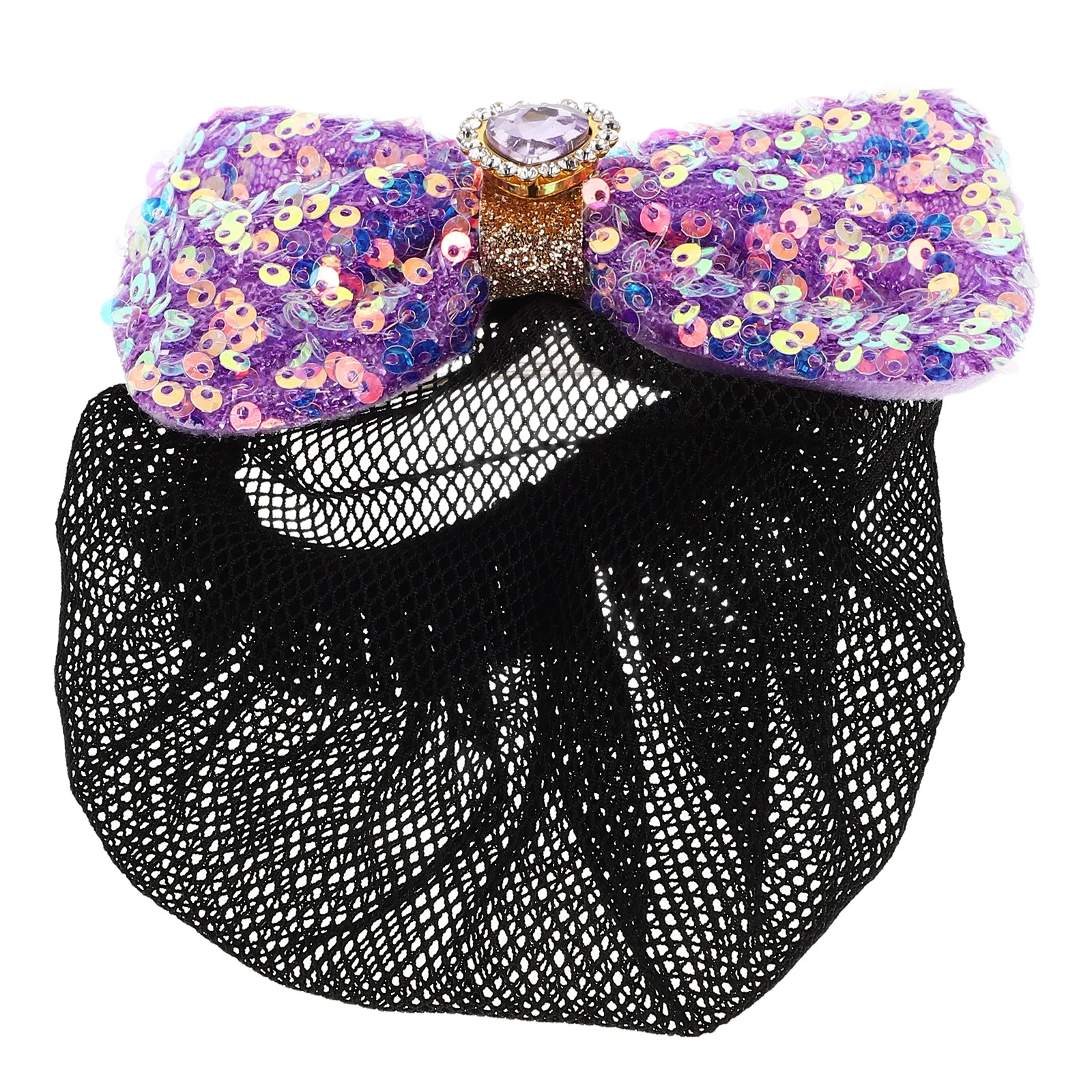Girls Ballet Hair Net with Colorful Sequins Dance Bun Cover for Latin and Ballet Performances Secure Hairnet for Practice