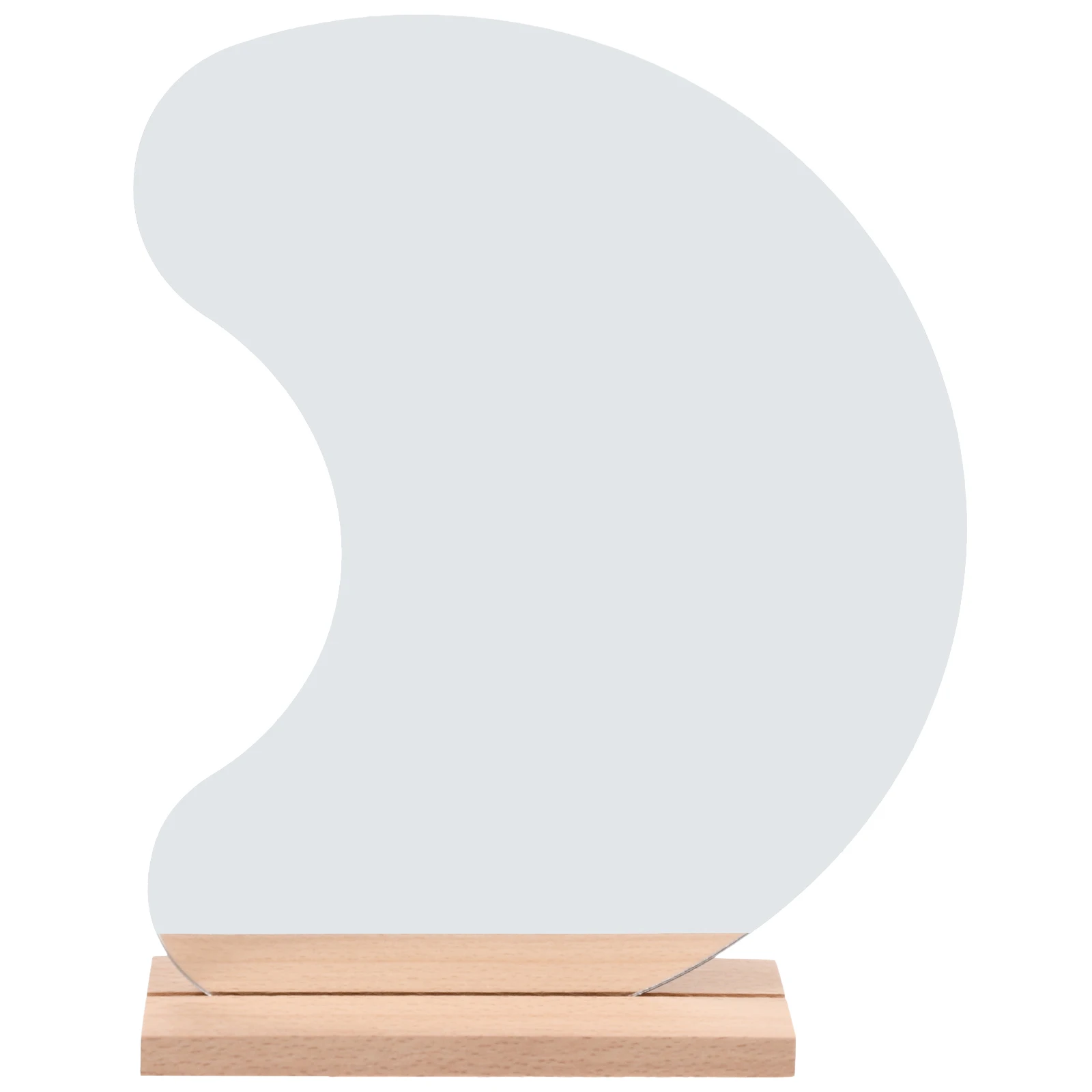 

Acrylic Makeup Mirror Desk Portable Retro Vanity Compact Irregular Stylish Movable Table Frameless Home Office Bedroom