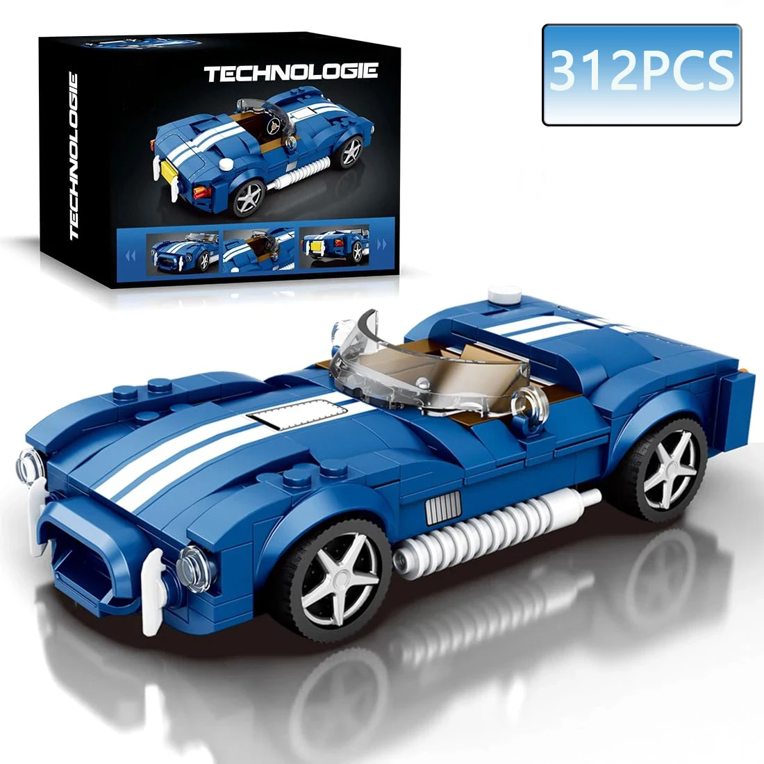 333PCS AC COBRA Car Building Block Set Creative City Vehicle Diy Car Model Bricks Desktop Display  Toys For Kids Holiday Gifts