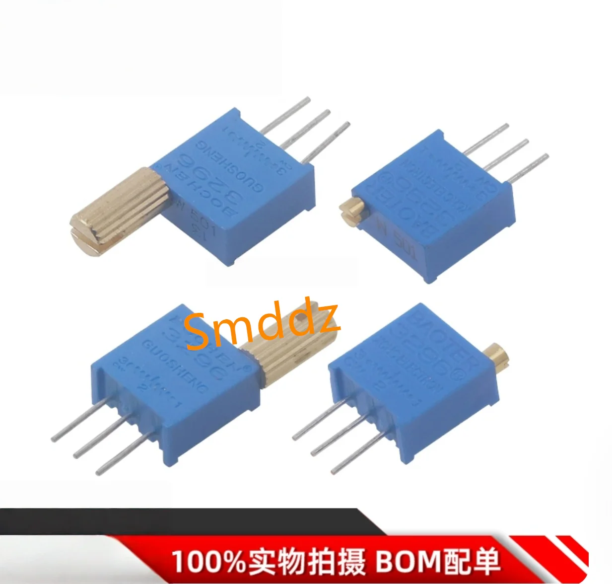 50 pieces, 3296W/3296W-A multi turn adjustable potentiometer 1K, 2K, 5K, 10K, 20K, 50K, 100K, 200K, 500K, 1M metal handle long
