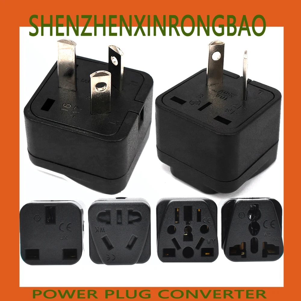 

Universal 2/3P american european power plug adapter AU EU to US UK USA adapter plug Japan Israel Brazil India travel converter