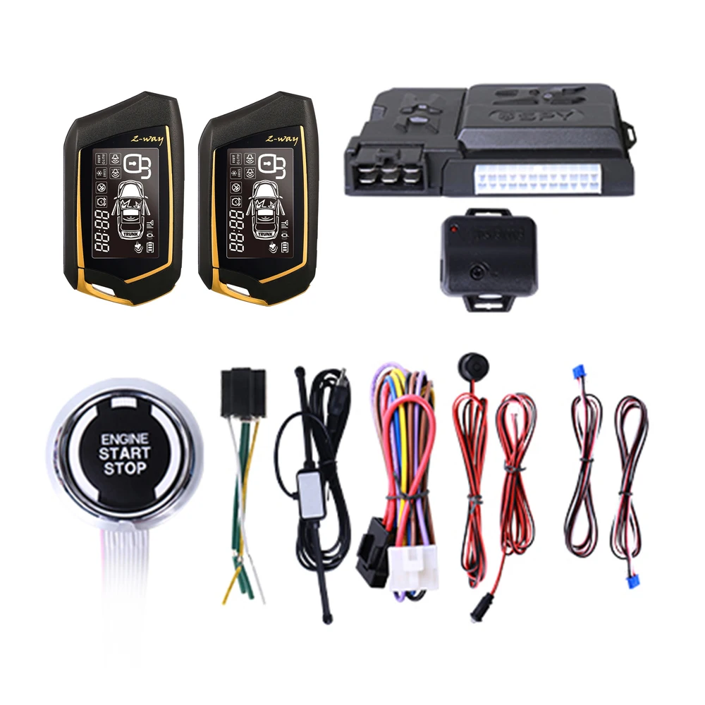 Car Anti-Theft Alarm Remote Starter System PKE Keyless Entry BT Remote Engine Starter Central Lock Kit 2-Way Vibration Alarm