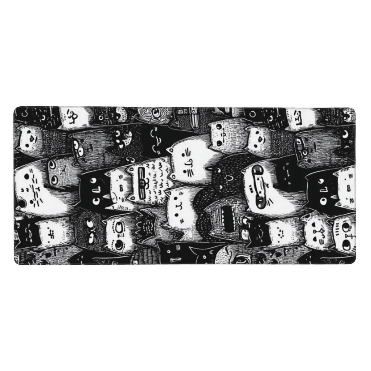 Adorable Grey Kawaii Cat Large Mouse Pad Computer Keyboard Mouse Mat Gamer PC Laptop Desk Mat Office Accessories Table Mats