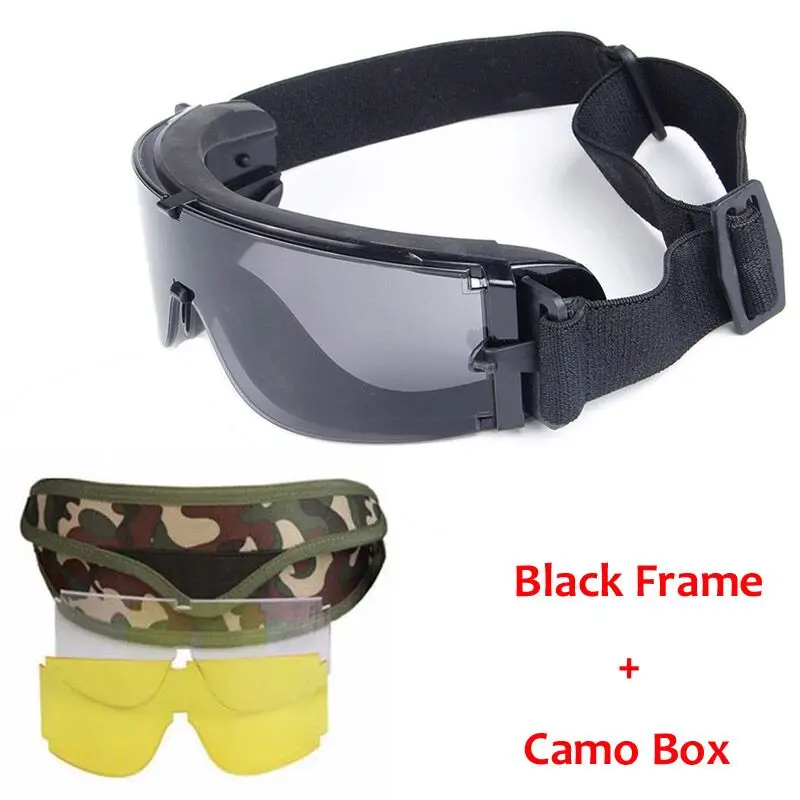 Imagem -03 - Óculos de Sol Militares Táticos Proteção contra Vento e uv Óculos de Sol do Exército Air Gun Color Bullet Shooting Goggles X800