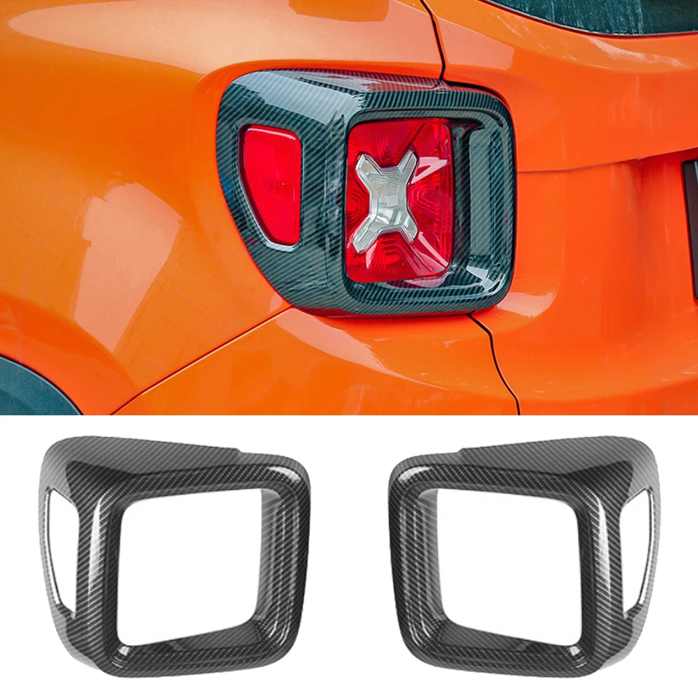 Car Tail Light Cover Trim for Jeep Renegade 2016 2017 2018 2019 2020 2021 2022 Lamp Hood Taillight Guard Decoration Accessories