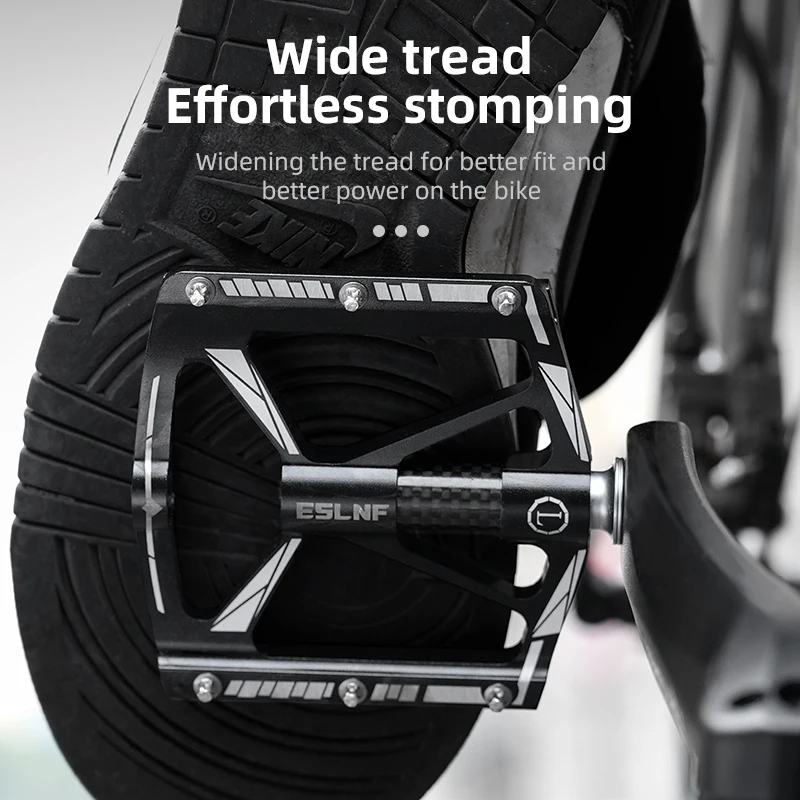 

ESLNF Three Bearing MTB Pedal Ultralight Cycling Crabon Pedal Road Bike Portable Smooth Pedal Cycling Parts