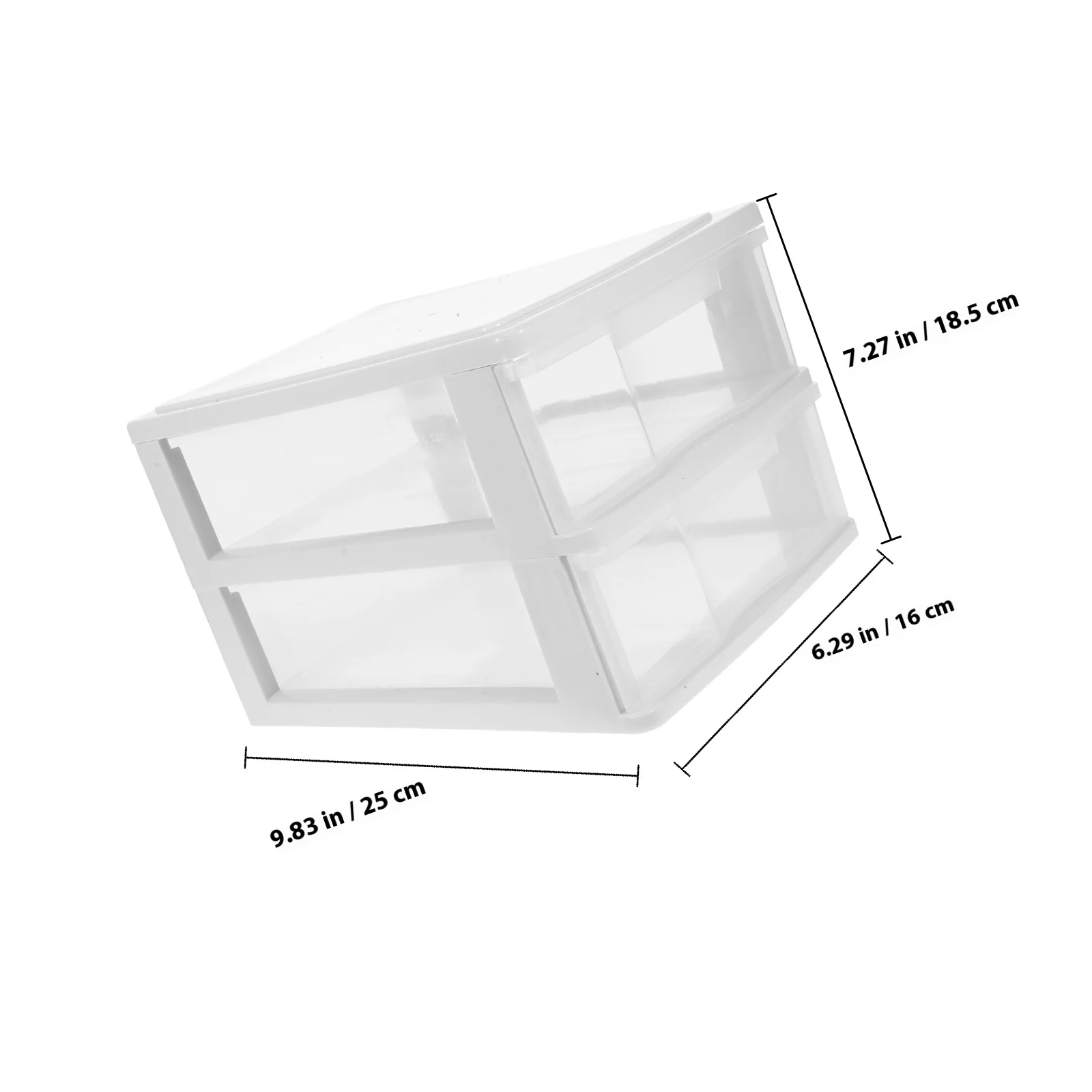 Caja de almacenamiento de escritorio transparente, cajón apilable de doble capa, organizador de maquillaje, joyería, soporte para artículos diversos, cajón apilable