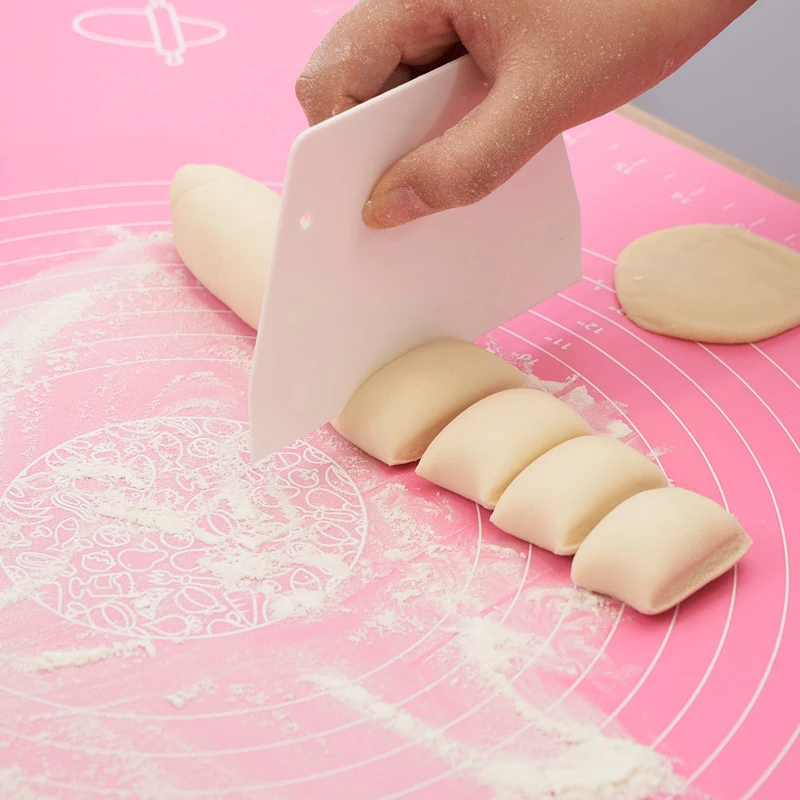 1Pcs Silicone Pastry Mat Non Slip Non Stick Silicone Baking Fondant Mat Pie Pizza Cookies Easy Clean Kneading Mat with Scale