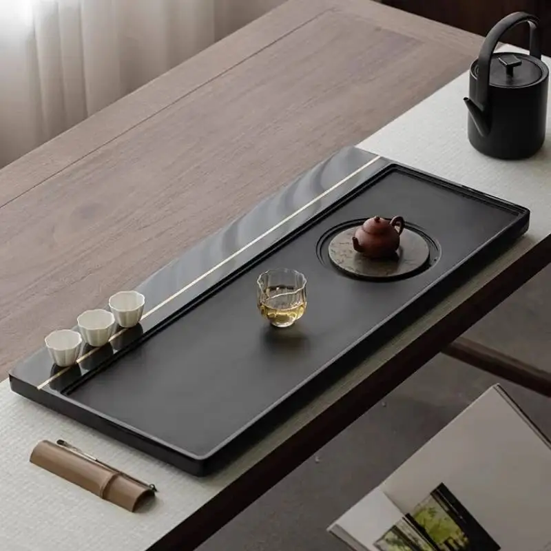 Marble Accessories Tea Tray Rectangle Living Room Serving Black Big Tea Tray Luxury Stone Bandejas Home Decorationgs