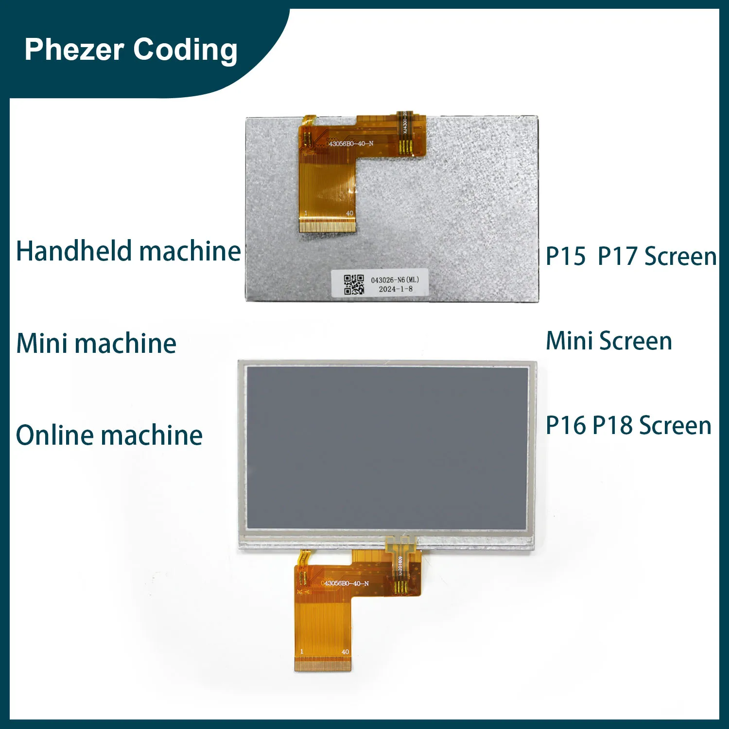 Phezer Printer Replaceable or Customizable Screens for Handheld Mini Online Printer Screen