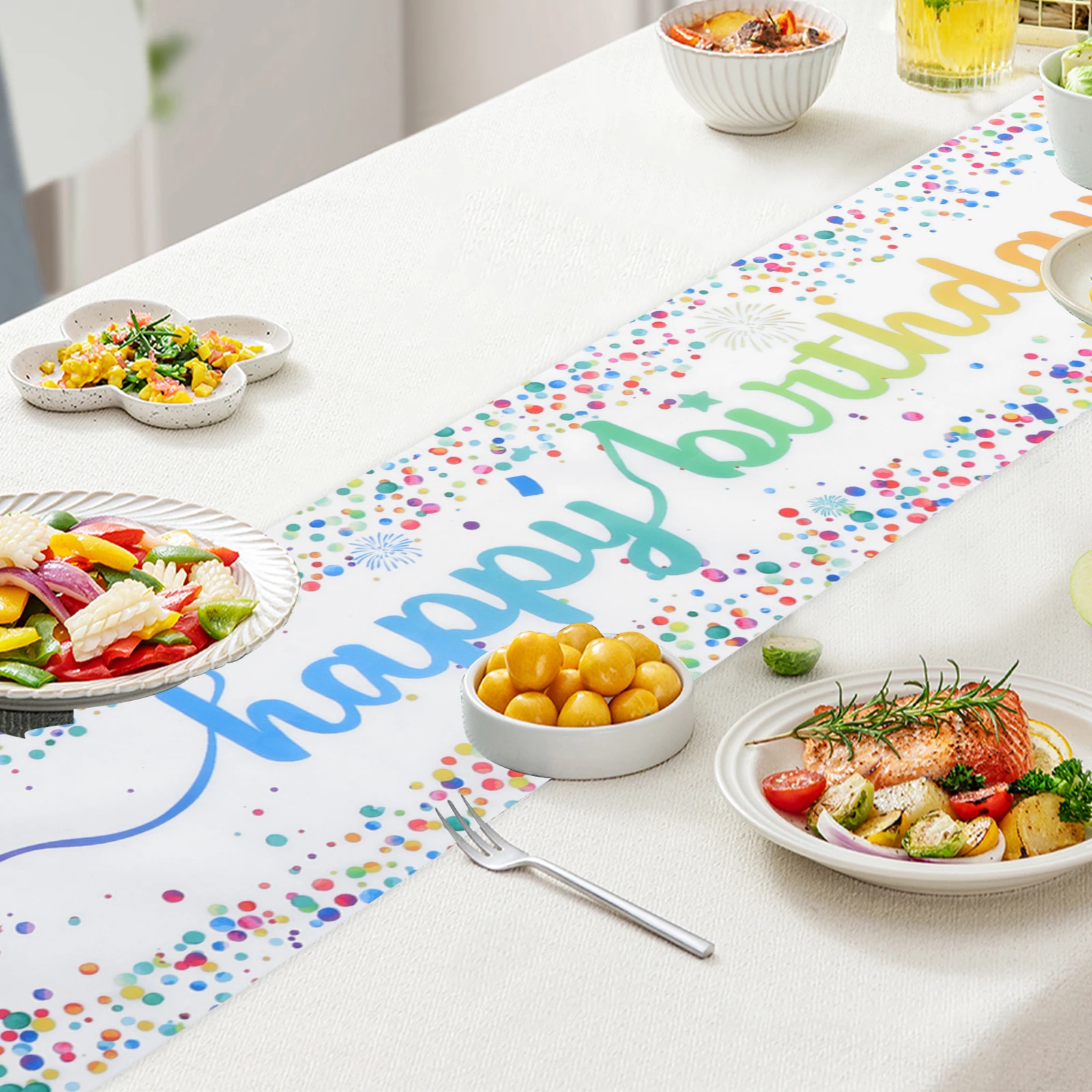 

Mermaid Table Runner Versatile Birthday Decorations for Women Elegant Table Cover Artistic Finish Stain Resistant Party