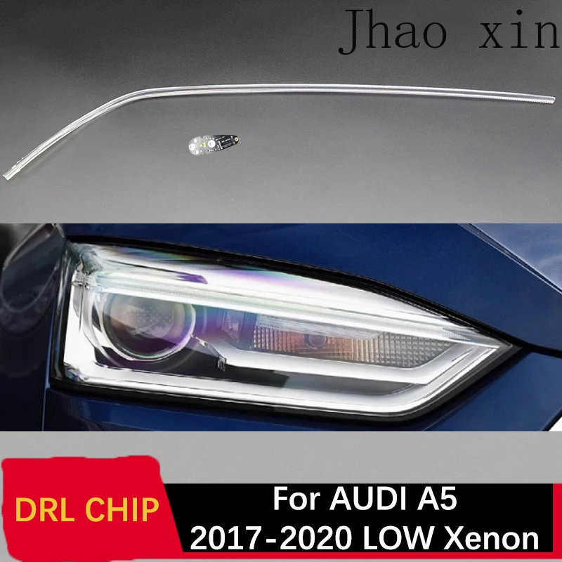 

Светодиодная лента DRL (дневные ходовые огни) с балластом и платой управления для Audi A5, белый свет, 2017-2020, низкоксеноновая версия