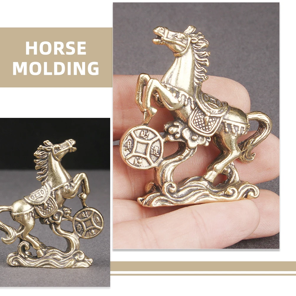 

Retro Brass Decorative Statue Desktop Home Office Decor Creative Metal Ornament ing Statue Brass Craft Horse Horse