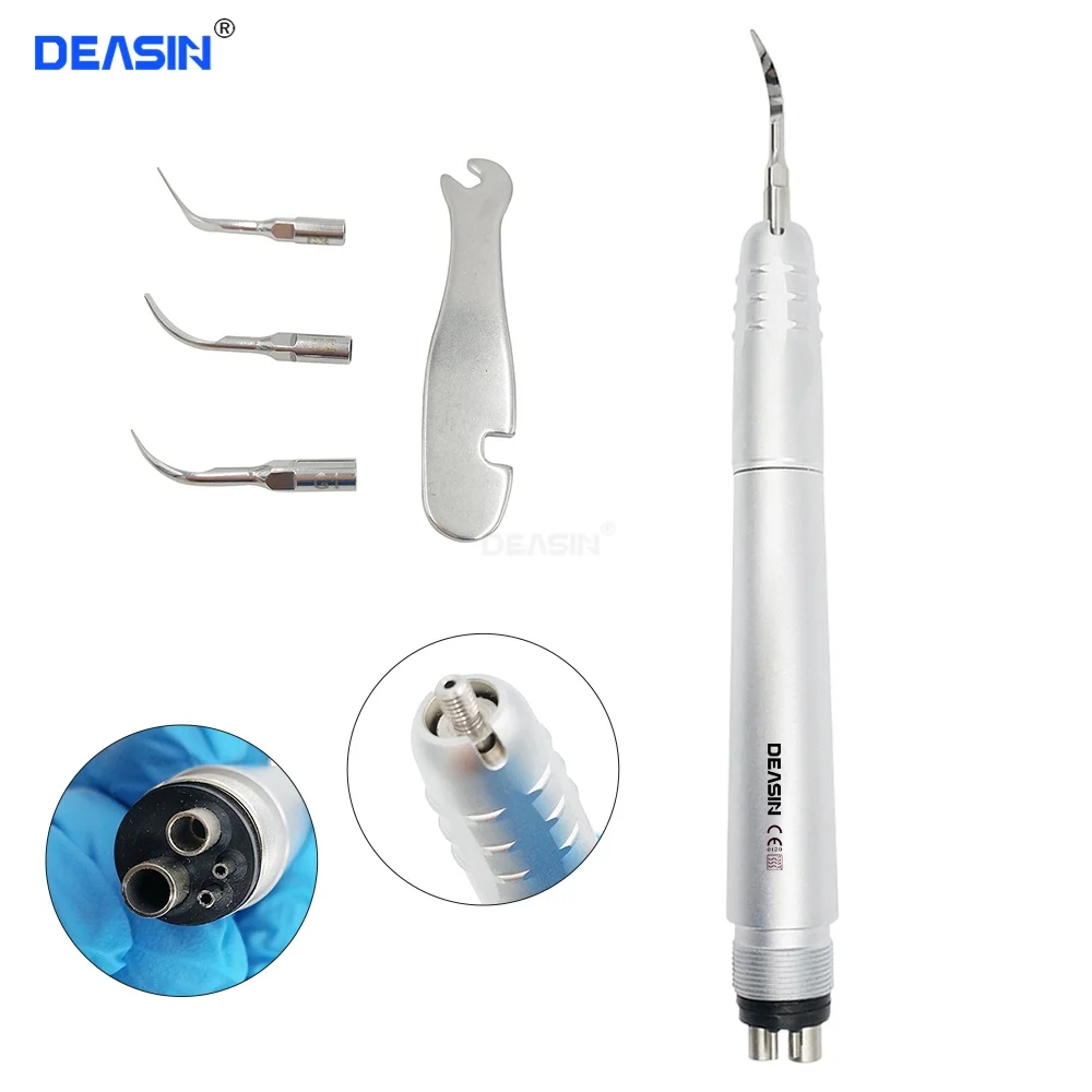 

Dental with 3 Tips Ultrasonic Air Scaler Tooth Calculus Remover Cleaning Tool Handpiece Whiten Tooth Cleaner