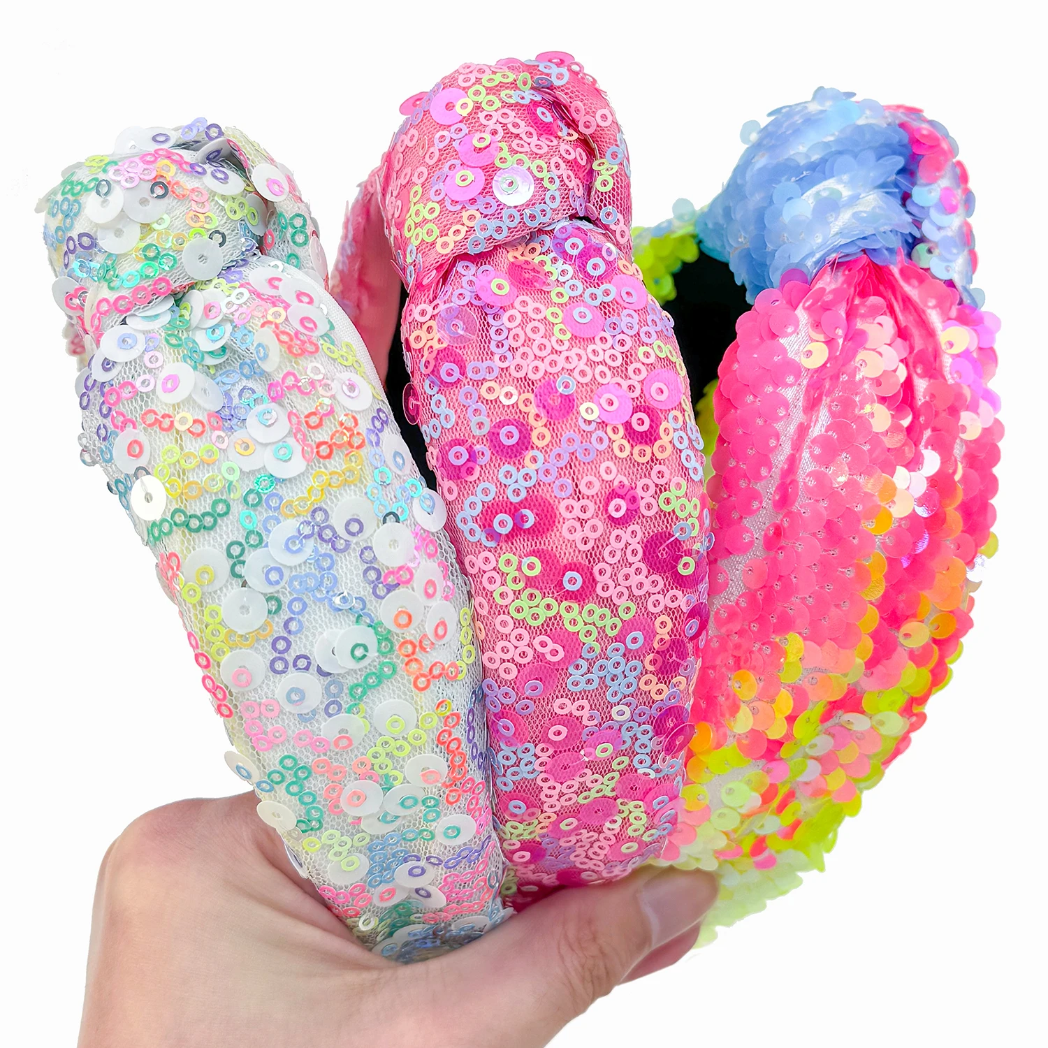 

1/3 шт., широкие повязки на голову с блестками градиентного цвета для девочек, модные крутые обручи для волос для детей, женщин, повседневные вечерние аксессуары для волос