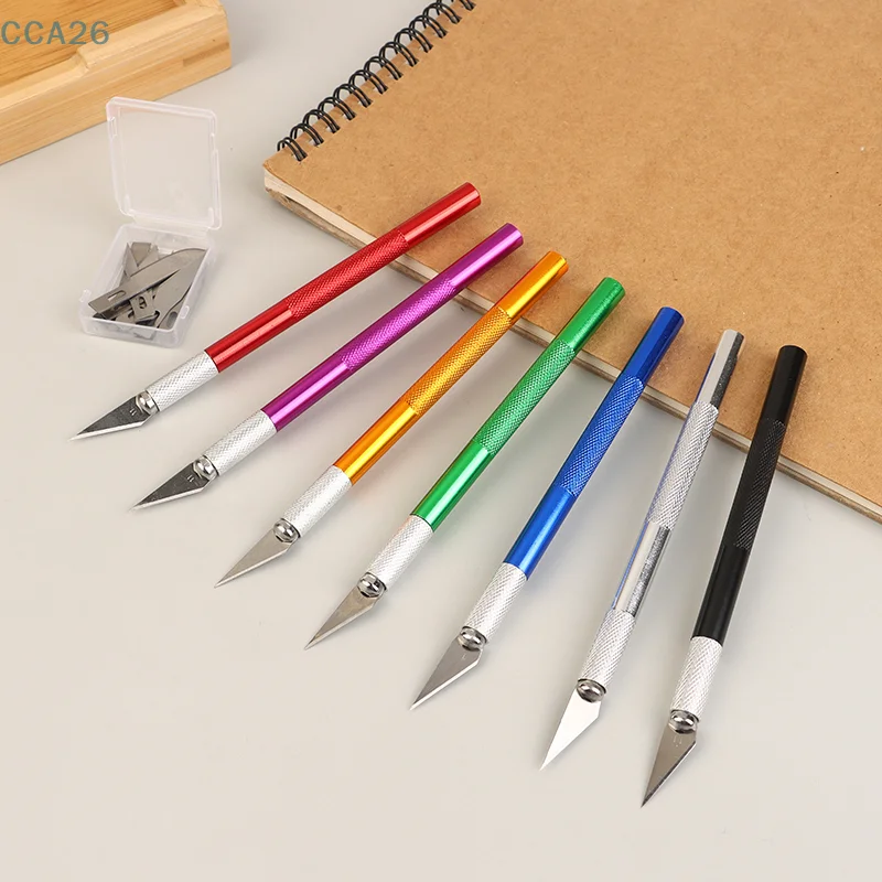 

Sturdy Craft Cutting Kit with Non-Slip Metal Scalpel Knife and 10 Blades for Mobile Phone PCB and DIY Repair