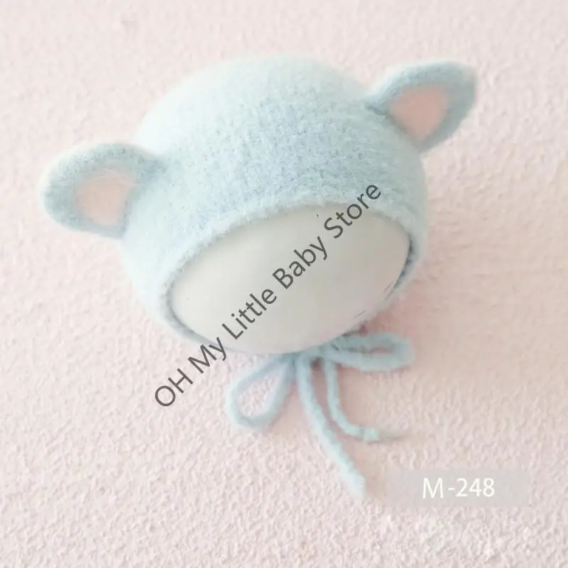 

M76C Newborn Photography Posing Props Ears Crochet Knitted Hat Baby Cap