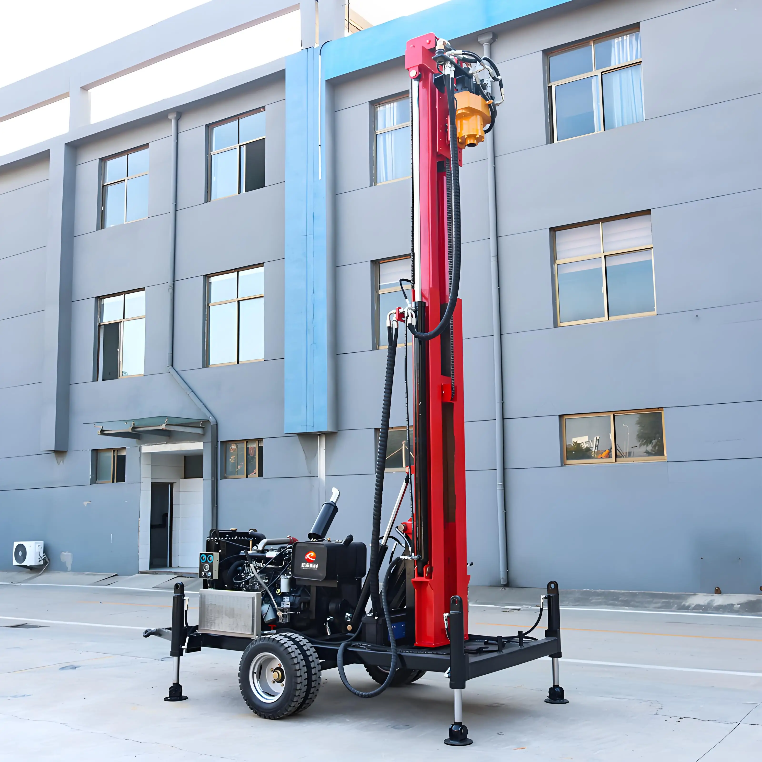 2025Hydraulic Multifunctional Water Well Drilling Rig Four Cylinder 78PH Wheel Well Drilling Rig