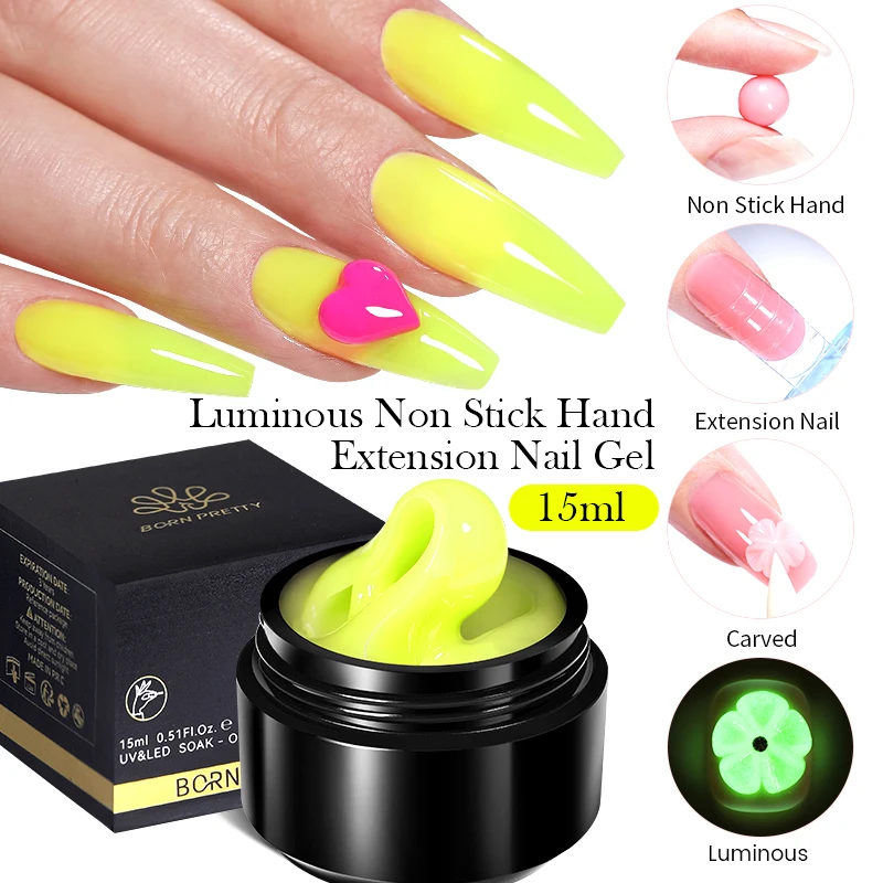 BORN PRETTY 15ml Non Stick Hand Extension Gel Solid Gel Polish 3D Multigel Stereoscopic Carved Gel For Nail Painting Carving