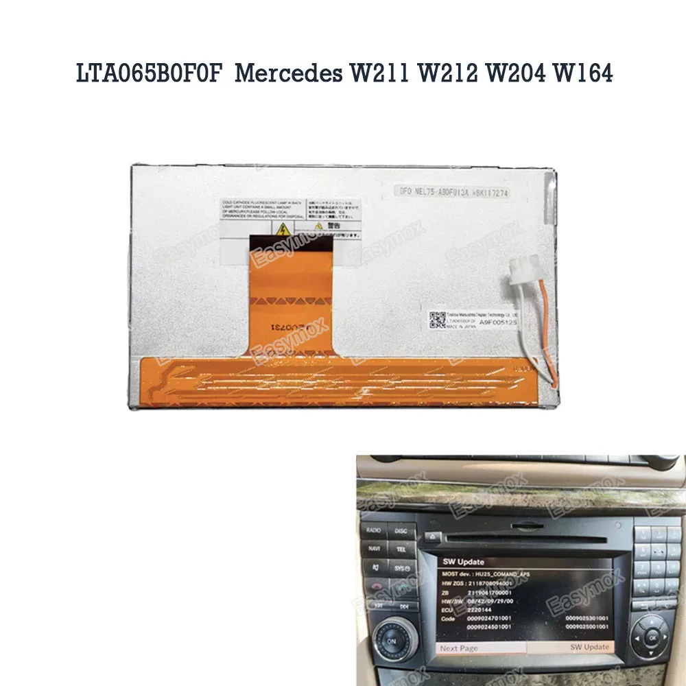 

ЖК-дисплей LTA065B0F0F для Mercedes W211 W212 W204 W164 NTG2.5 NAVRADIO 2009-2013 ремонт