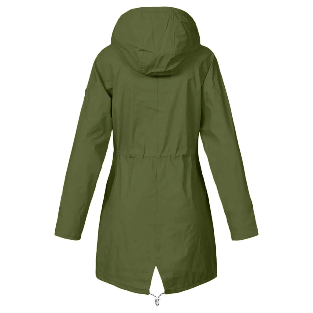 2024 Fashion Windproof Waterproof Women Jacket Coat Hooded Outdoor Hiking Clothes Outerwear Women Lightweight Raincoat