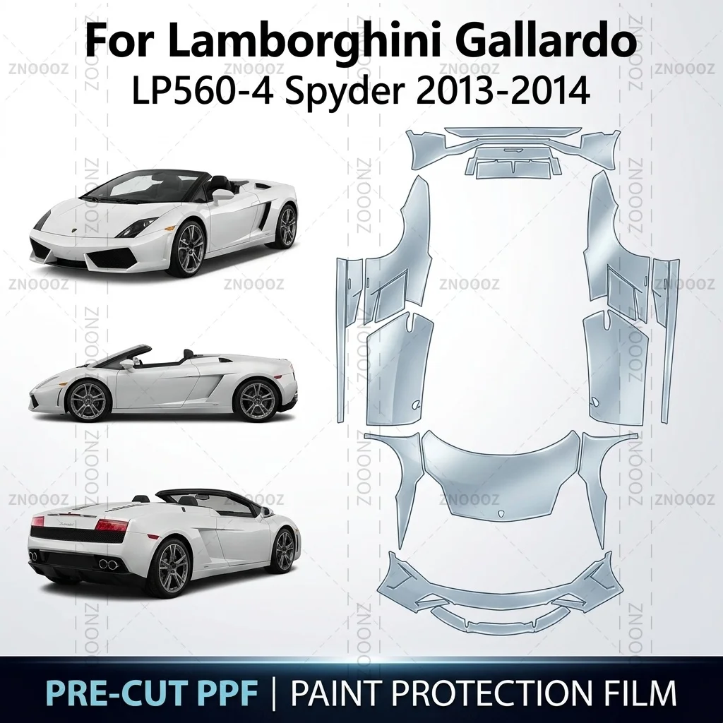 For 2013-2014 Lamborghini Gallardo LP560-4 Spyder 8.5Mil Precut PPF Paint Protection Full Vehicle Glossy Clear Matte Black