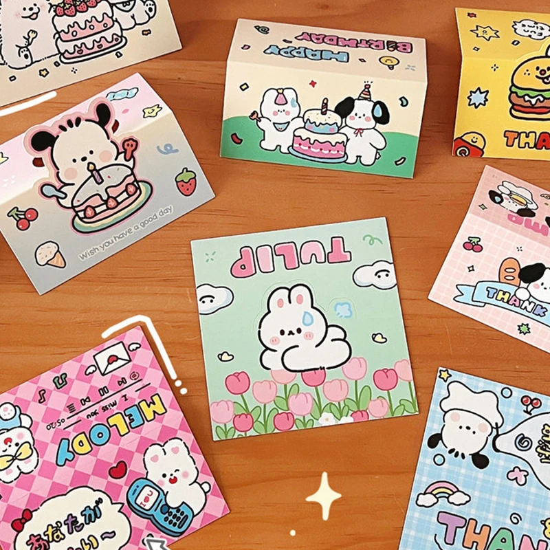 10pcs Original Dog Kawaii Card Memo Pad Packaging Card Set Material Paper Shipping Jewelry Gift Baking Biscuit