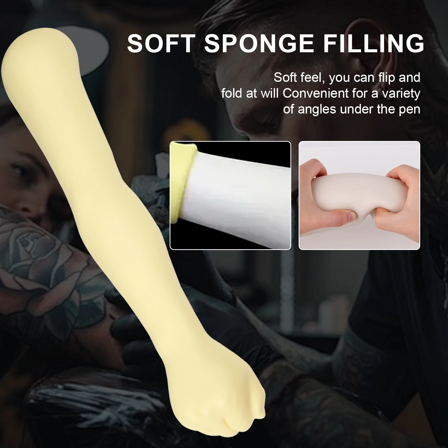 Tattoo Training Arm 3D Silicone Model Soft Foldable Practice Arm Skin Flexible Easy To Color Tattoo Training Tool for Beginners view 4