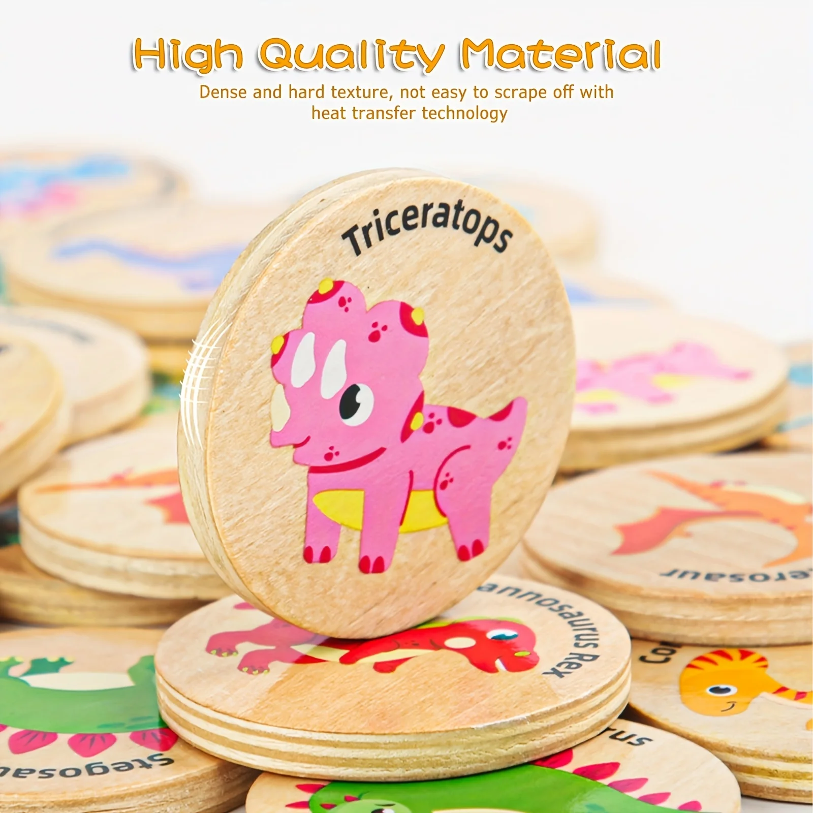 Gioco di abbinamento della memoria in legno di dinosauro, ausilio didattico giocattolo educativo per l'osservazione del riconoscimento dei colori, adatto per la nascita dei bambini