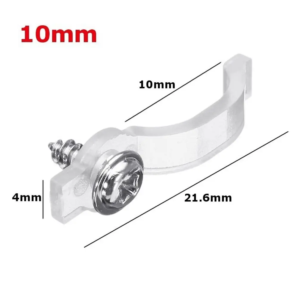 나사 고정 클립이 있는 커넥터, 단일 색상 장착 브래킷 클립, LED 스트립 조명 액세서리, 10mm