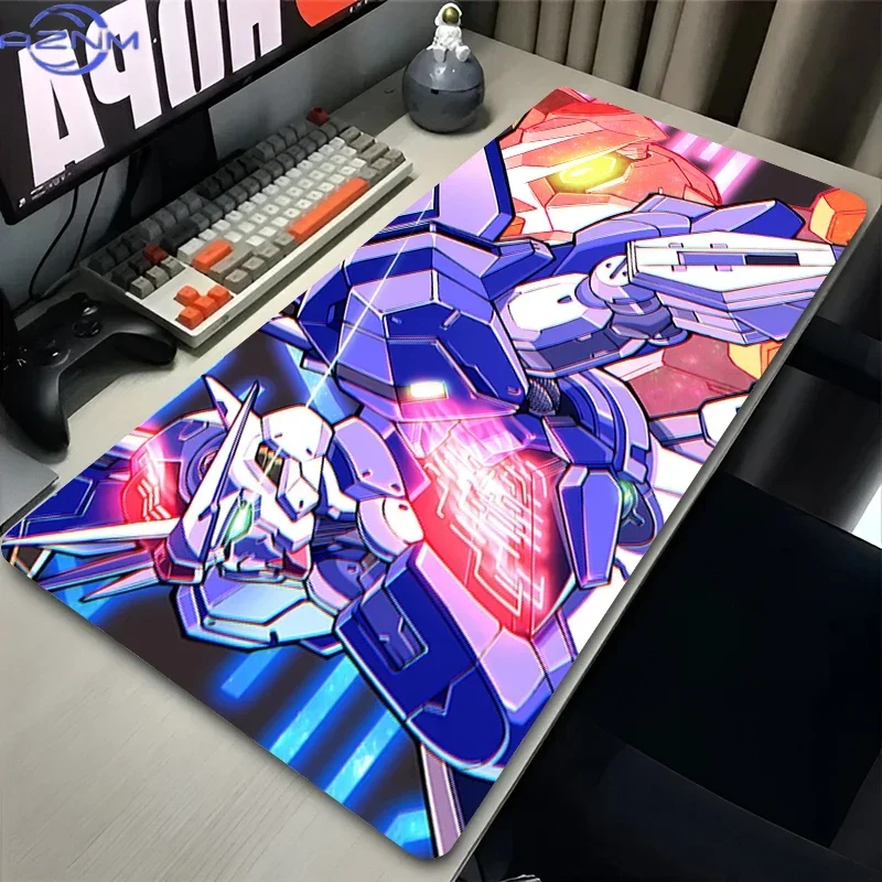 Neon Glow Anime Sci-fi Mecha Colorful Art Mouse Pad, Rubber Non-Slip Base, Smooth Fabric Gaming Desk Mat for Desktop Gaming and