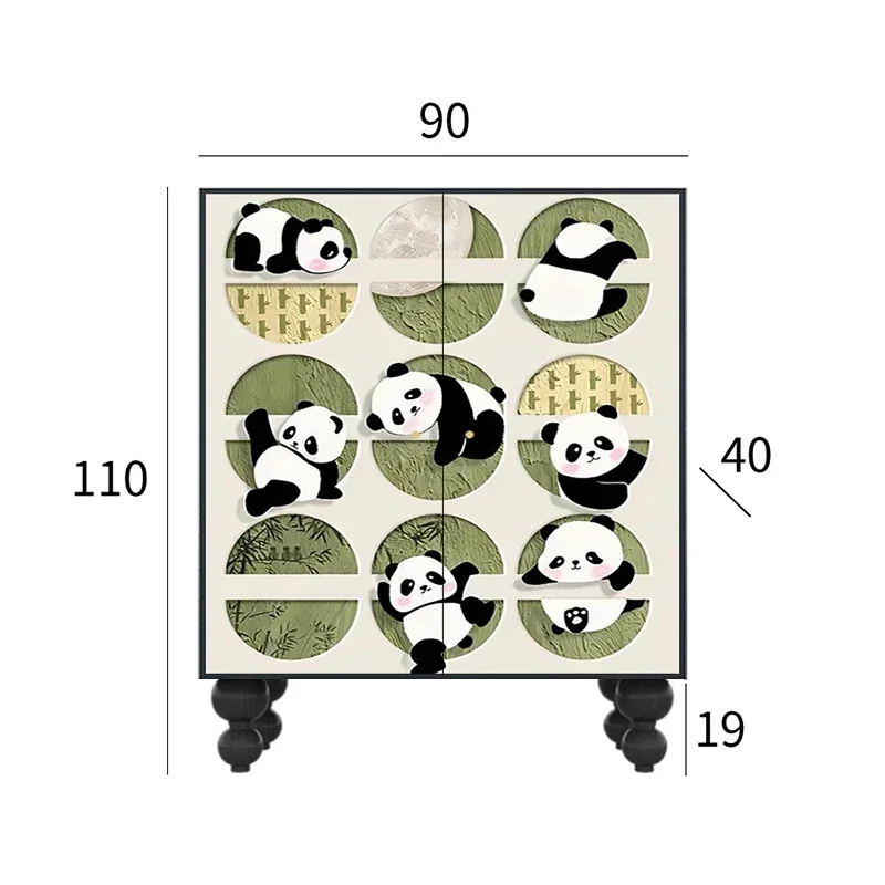 Modern Cream Style Double-Door Home Installation-Free Living Room Storage Locker