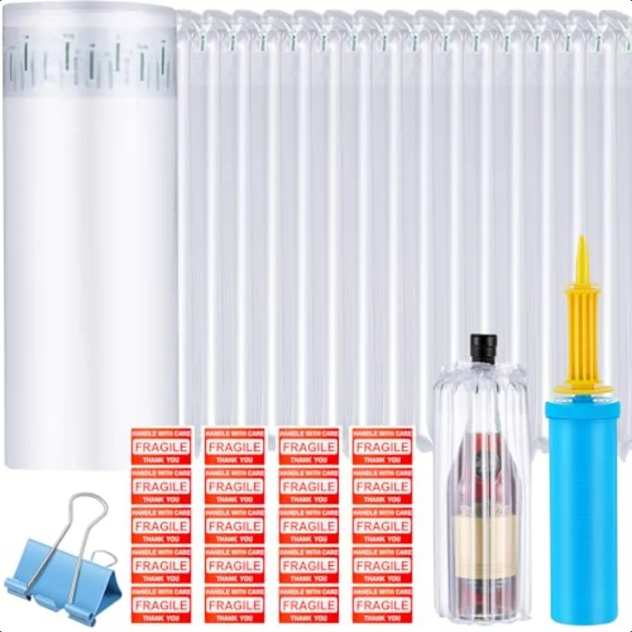 

12x175' Iatable Air Pillows for Shipping Large Bubble Cushioning Wrap Packing with Pump Bubble Cushioning Wrap Roll with Fragil