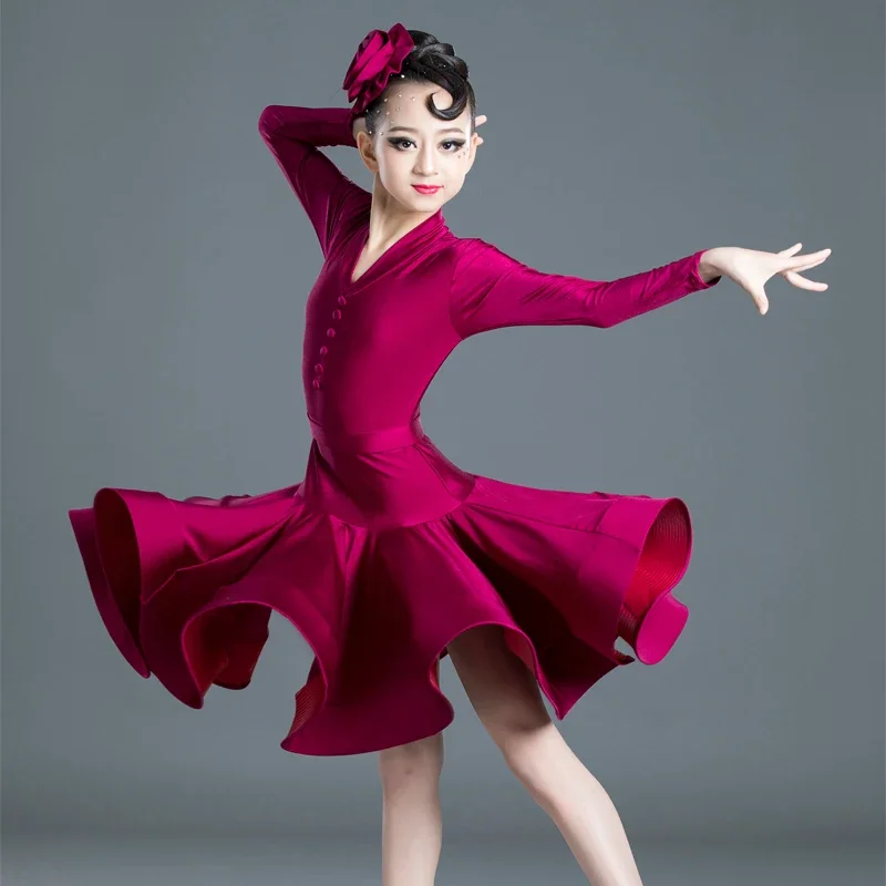 Latin Dance Dress Girl Ballroom Dancing Rumba Samba Latin Kids Dance Costume 2020 New Fashion Modern Carnival Jazz Dancewear 3XL