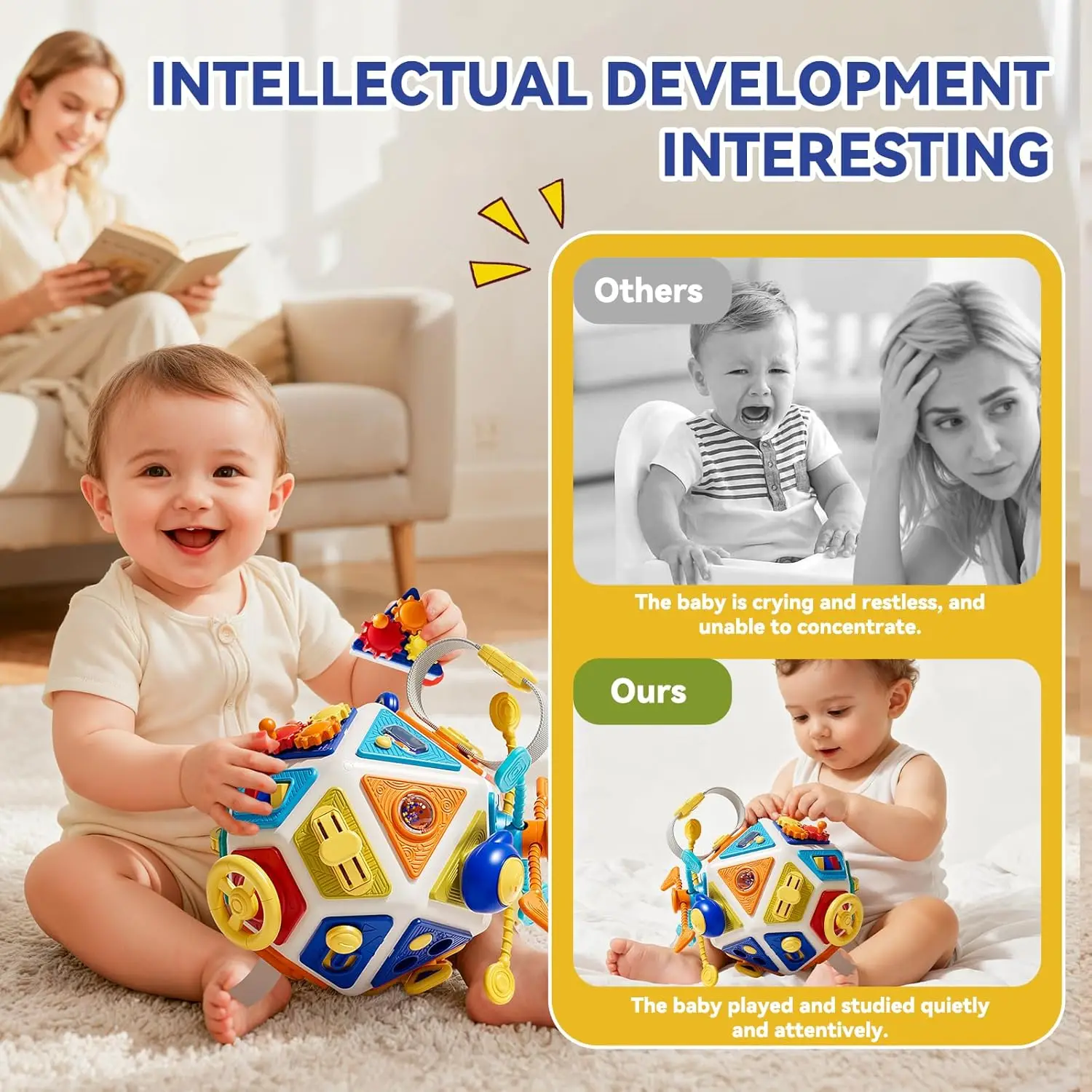 22 In 1 Montessori Busy Board Cube Sensory Educational Toy_voghion.com