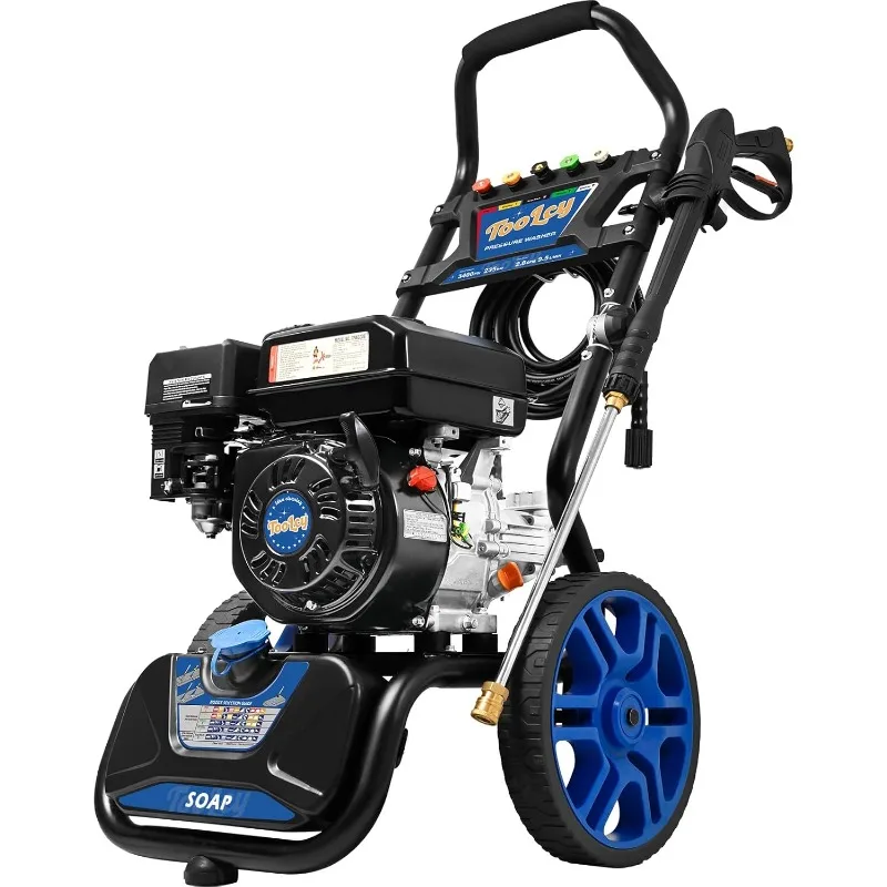 

3400 PSI 2.8 GPM Gas Powered Pressure Washer with Onboard Soap Tank, Spray Gun, 30FT Pressure Hose, 5 Nozzles, Foldable Handle G