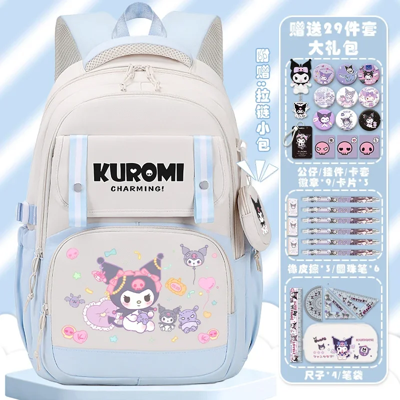 Sanrio-mochila escolar Clow M para estudiantes, morral de doble hombro ligero con dibujos animados, gran capacidad, protección de la columna vertebral