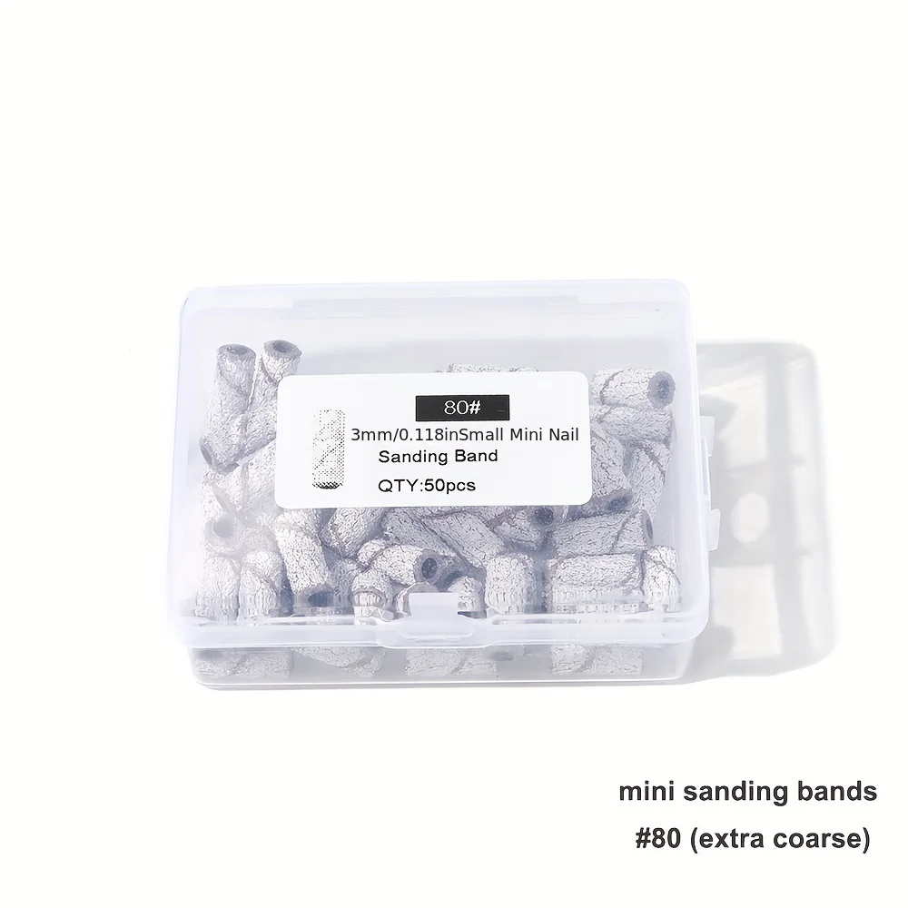 Sanding Bands For Nail Art, 80/120/180/240 Grit, Mini Nail Drill Bits For Manicure And Pedicure