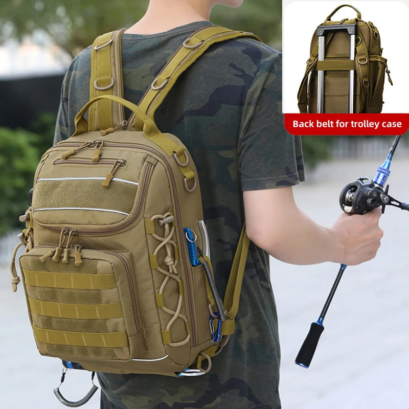 Outdoor Sports Camping Bag Fishing Rod Pole Backpack Climbing For Men Trekking Hiking Fishing Lure Box Tackle Travel Handbags