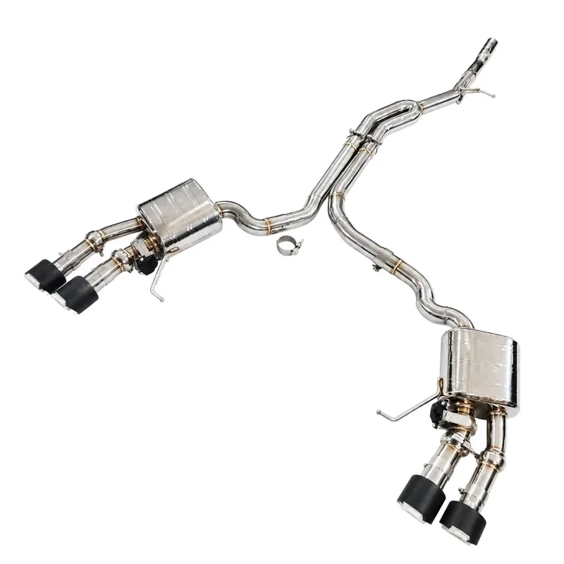 Direct Fit Valved Catback Exhaust for Porsche Macan 95B 3.0T 2015-2021 Stainless Muffler Quad Glossy Black Tips W/Remote Control