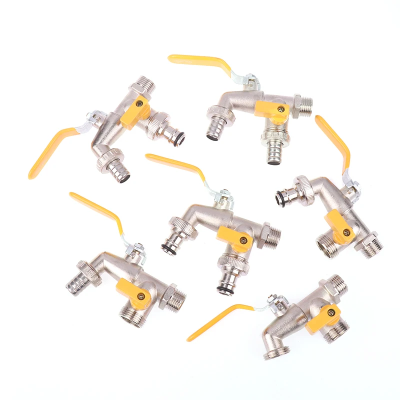 

1/2'' 3/4'' Double-Head Water Faucet Water Splitter Connectors Coupling Adapter Valve Switch Garden Hose Irrigation Tap Joints