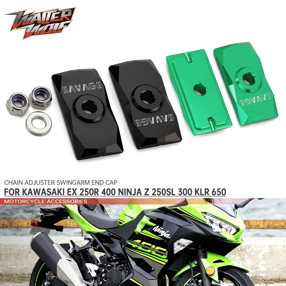 Chain Adjuster Swingarm End Cap For KAWASAKI EX400 EX250R NINJA Z 250 SL 300 400 VERSYS-X KLR 650 Motorcycle Accessories Cover