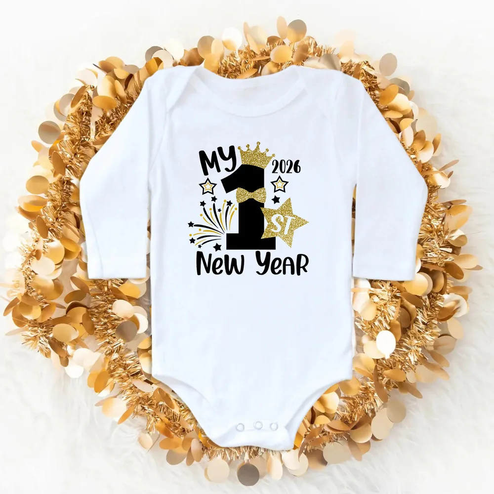 My First New Year 2026 Newborn Baby Rompers Long Sleeve Infant Jumpsuits Hello 2026 Party Baby Boys Girls New Year Ropa Clothes