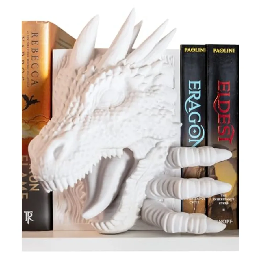 

Декоративная подставка для книг в виде дракона, которую можно покрасить, прочная конструкция, для размещения между книгами, на торце книжной полки или в книжном уголке, фэнтези-дракон.