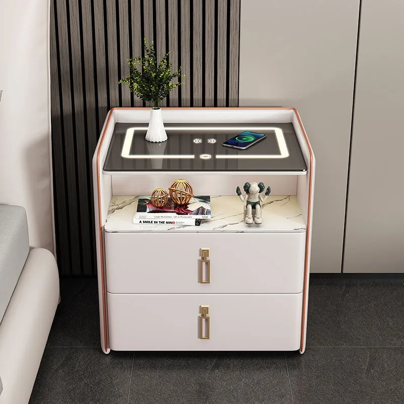 

Item Organizer Nightstand Minimalist Narrow Aesthetic Phone Charger Nightstand Japanese Luxury Tables De Nuit Home Furniture